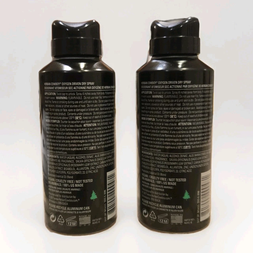 Herban Cowboy Forest • Desodorante en aerosol seco/aerosol corporal de máxima protección• Paquete de 2 Foto 3 de 4