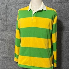 Vintage Green Yellow Color Block Rugby Shirt - Size Large - Wynbrooke USA Made