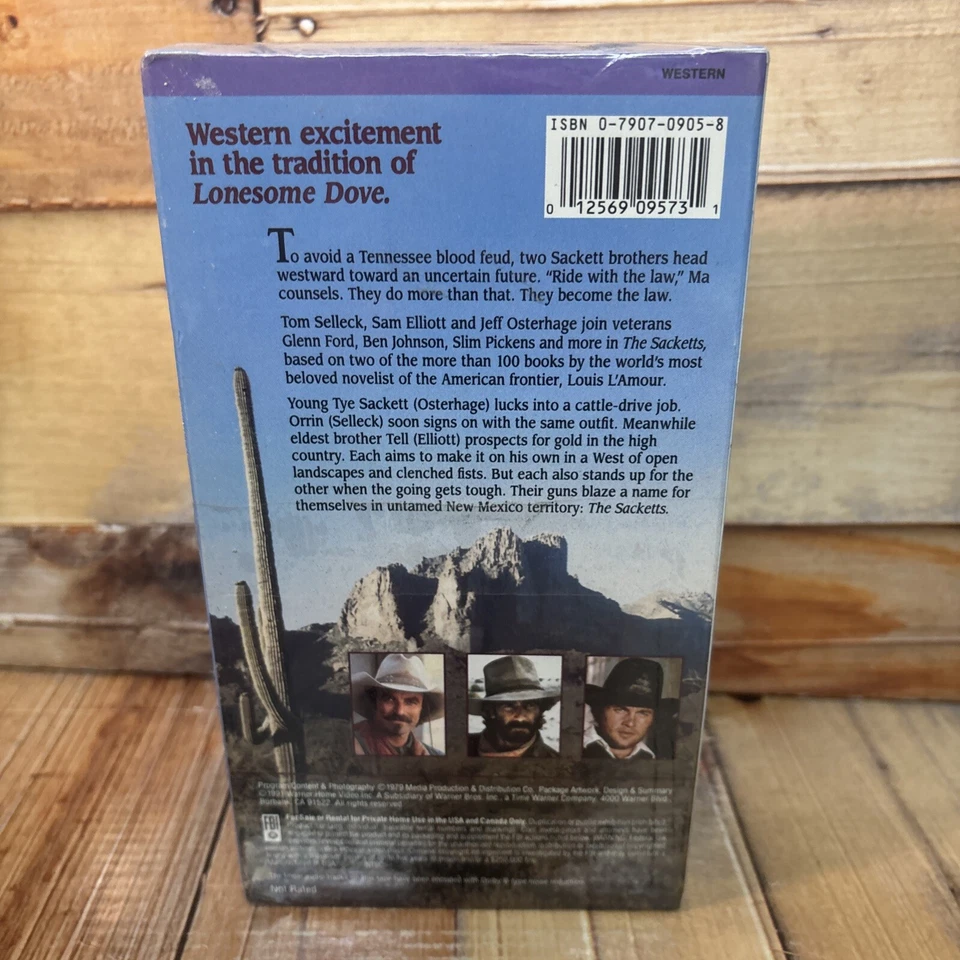 The Sackett's VHS Sealed Sam Elliott Double Watermarked Foto 2 de 4