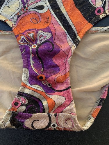 Emilio Pucci Italy Bikini Swim BOTTOMS ONLY Lurex Multicolor Logo Size 40 As Is - Picture 19 of 19