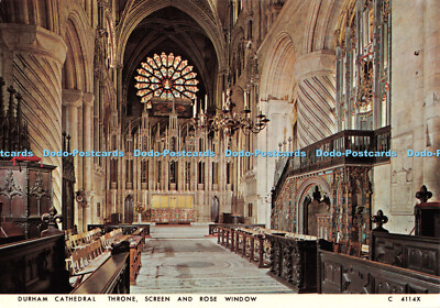 D083195 Durham Cathedral. Throne Screen and Rose Window. Judges. C. 4114. X