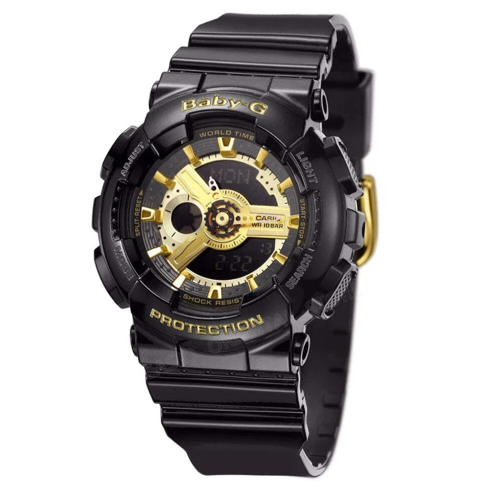 Baby g shock gold and black cheap