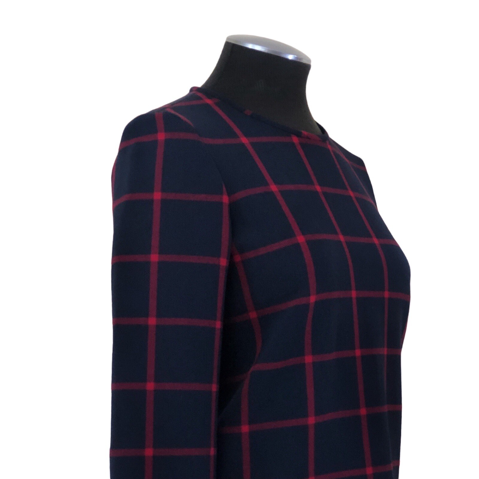 Zara Woman - Navy And Red Checkered Windowpane Top - Small image 4