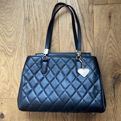Marc Black Quilted Faux Leather Handbag UK