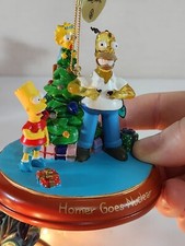 Vtg Bradford Simpsons Light Up Christmas Ornament Homer Goes Nuclear Bart Maggie