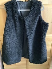 Centigrade Qvc Size Xl Lightweight Teddy Fleece Gilet Black Pockets Vgc