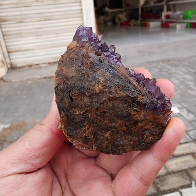 215g Natural Amethyst Geode Quartz Cluster Crystal Specimen