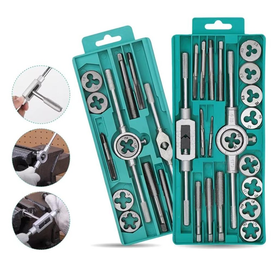 12/20Pcs Tap And Die Set Metric Thread Renewing Tools Cutting Threads