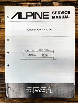 Alpine Model 3531 Power Amplifier  Service Manual *Original*