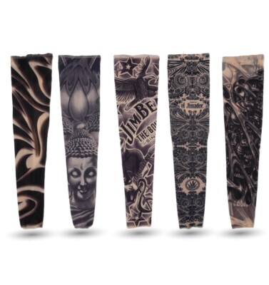 5x Tattoo Ärmel Nylon Tattoo Sleeve Armstrumpf- Rocker Fasching Halloween
