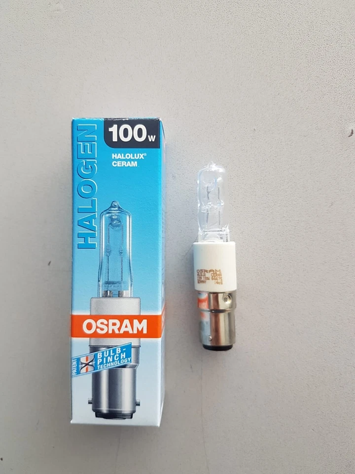 LAMPADA OSRAM 64475 BAIONETTA B15D TRASPARENT GIALLA 2900K ALOGENA CERAMICA 100W