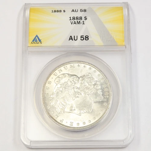 1888 P ANACS AU58 | VAM 1 - Silver Morgan Dollar - $1 US Coin #42985A