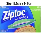 Ziploc Sandwich Size Bags 125 bags - 16.5cm x 14.9cm