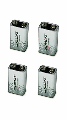 4x Ultralife U9VL-J-P - 9V Block Power Cell Lithium Batterie 9V 1200mAh