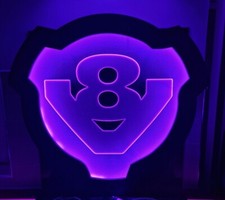 Big Scania V8 leatherette smooth finish 3D LED board Back wall board 