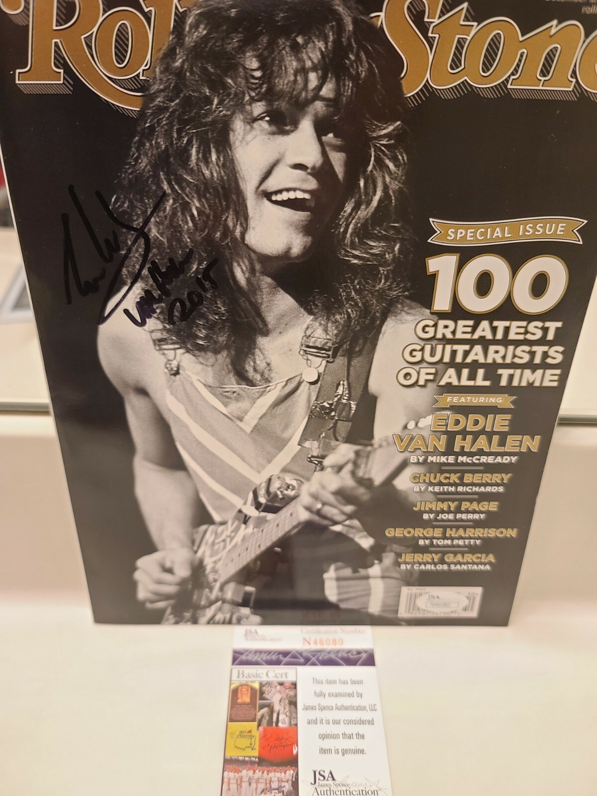 Eddie Van Halen Autographed Signed Rolling Stone Magazine/Mint SigJSA Cert