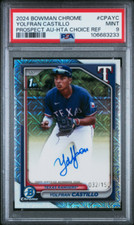 2024 Bowman Auto HTA Choice Refractor /150 Yolfran Castillo PSA 9