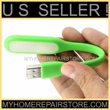 US SELLER  GREEN  FLEXIBLE  USB  LED LIGHT  4 COMPUTER  KEYBOARD  LAPTOP  PC  POWER BANK