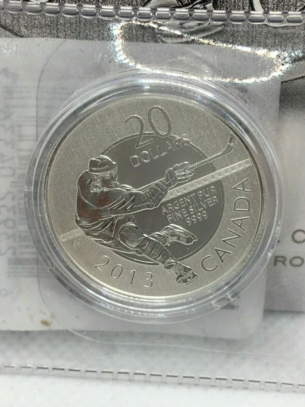 2013 Canada $20 for $20 Fine Silver Coin - Hockey