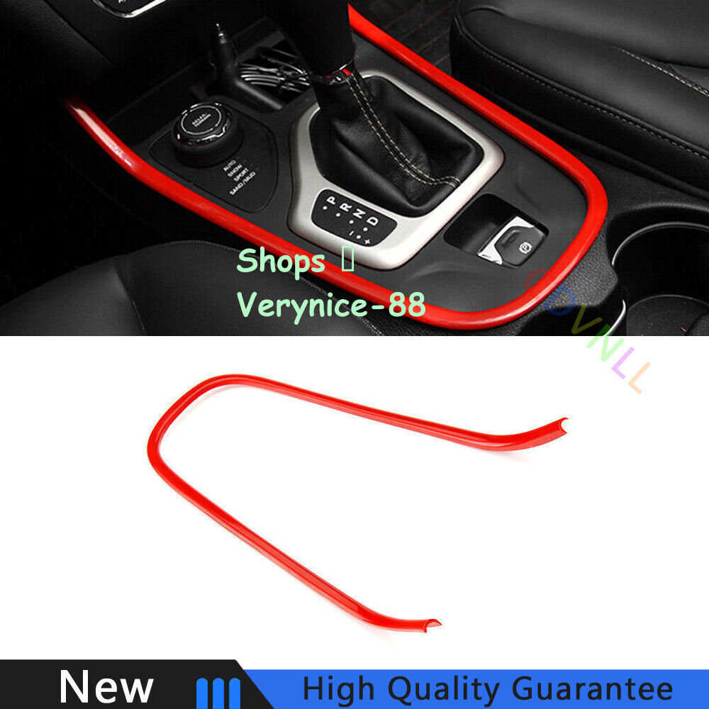 For Jeep Cherokee 2014-2020 Bright Red Central Console Gear Shift U Type Trim 1*