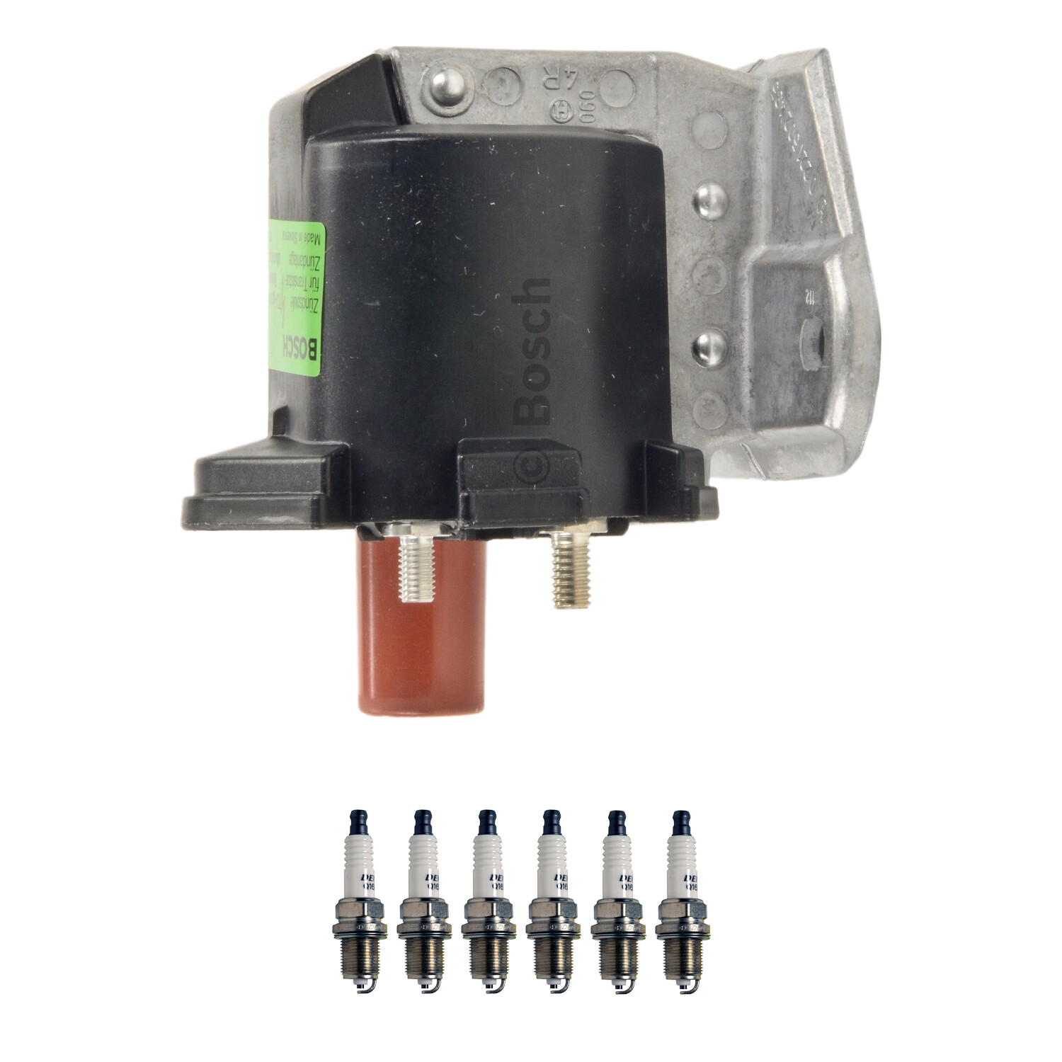 Bosch 1 Ignition Coil Denso 6 U-Groove Spark Plug Kit For R129 W124 W202 L6