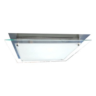 Large Square Ceiling Light Frosted Glass And Chrome Modern