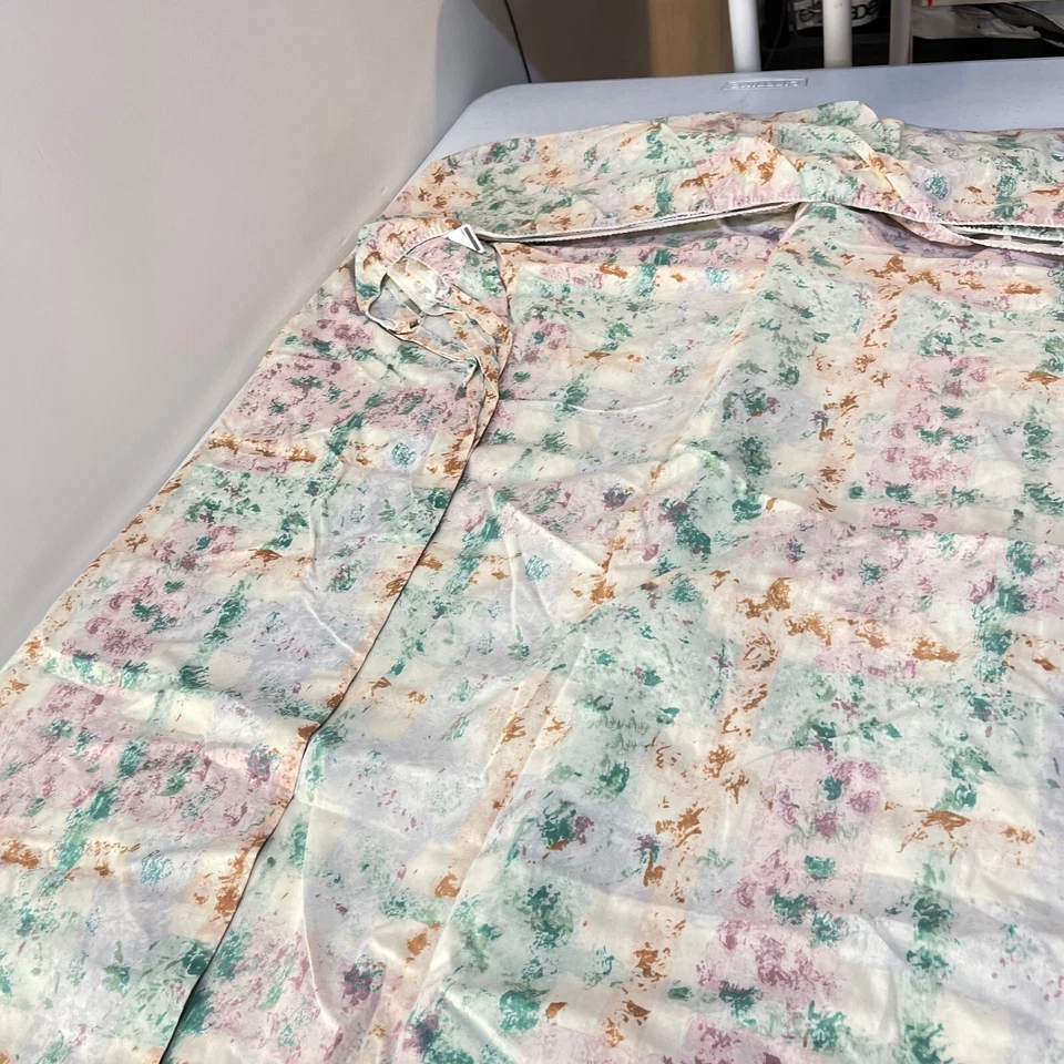 Sábana bajera cañón de colección completa verde rosa pinceladas abstractas mezcla sin hierro EE. UU. Foto 3 de 4