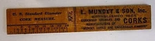 VTG ADVERTISING RULER WOOD, 5 INCHES, L. MUNDET & SON, INC. CORKWOOD GROWERS