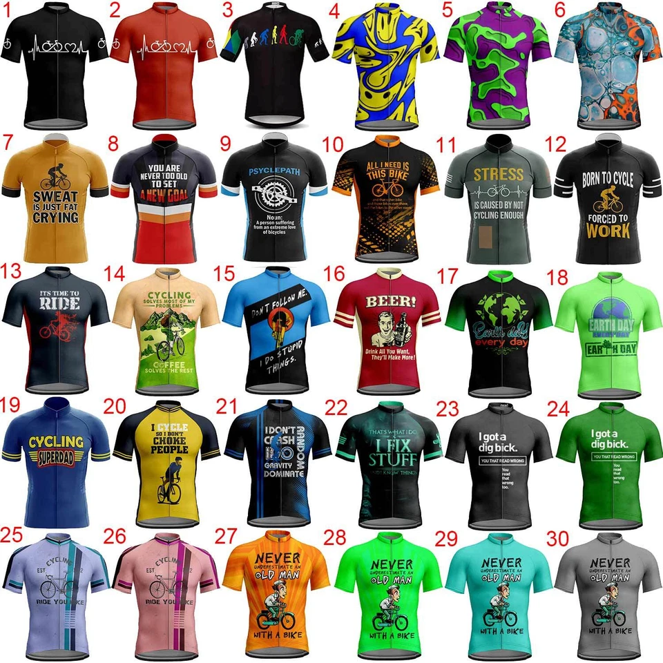 Radtrikot Lustige Herren Kurzarm Radsport Trikot Fahrradtrikot Cycling Jersey - Bild 1 von 4