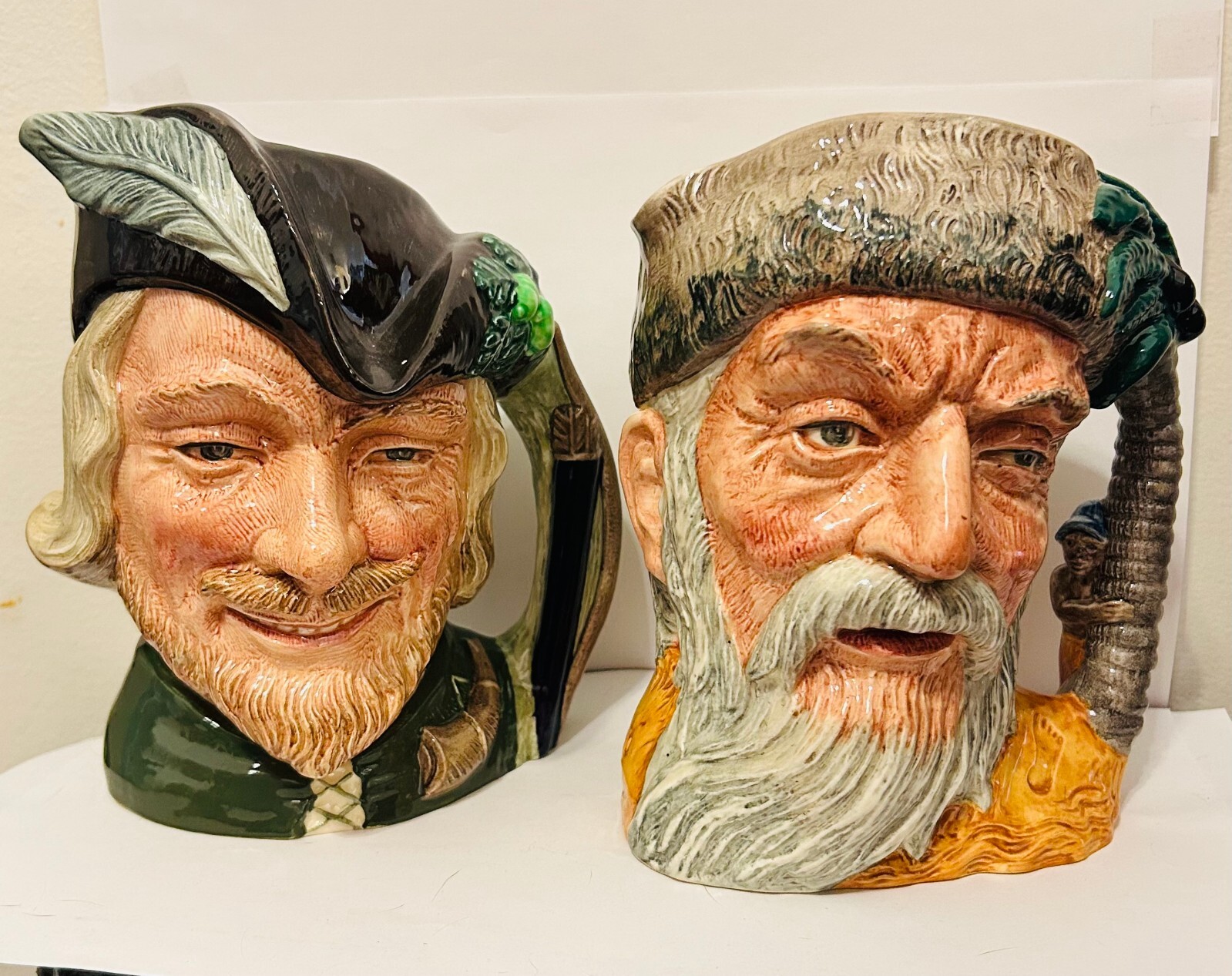 ROYAL DOULTON Robin Hood D6527 + Robinson Crusoe D6532 7.5" Large