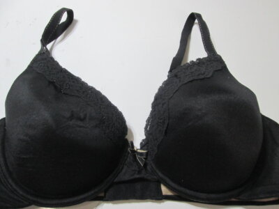 Maidenform Bra Size 36C Black Underwired Lined Adjustable Straps Lace Lingerie