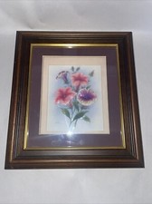 Vintage Rob Pohl Floral Decoupage Shadow Box Framed Picture 3D