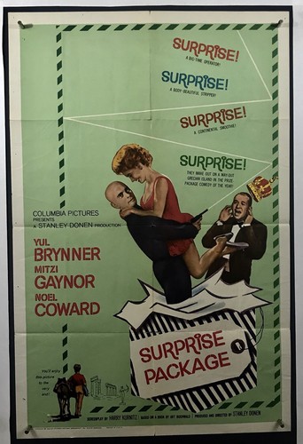 SURPRISE PACKAGE Movie Poster (VeryGood+) One Sheet 1960 Yul Brynner 1251