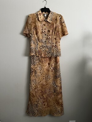 DressBarn Womens Size 10 Dress And Top Animal Print Wear To Work Career