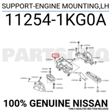 112541KG0A Genuine Nissan SUPPORT-ENGINE MOUNTING,LH 11254-1KG0A