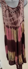 Multicoloured Tie Dye Dress With Embroidery Free Size Boho Hippie Festival