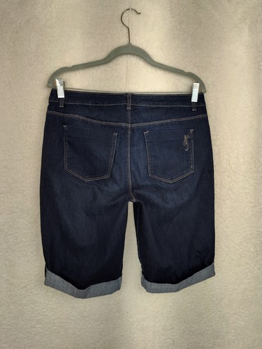 Style Co Women Short 8 Blue Cotton Blend Straight Fit Roll Up Denim Bermuda - Picture 11 of 19
