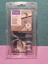 12-Pack Better Homes Gardens Chrome Double Easy Glide Shower Hooks NEW