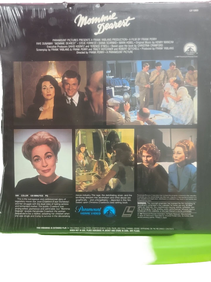 Mommie Dearest (Laserdisc) Extended Play 2 Disc Set. New. Sealed. MINT - Image 4 of 4