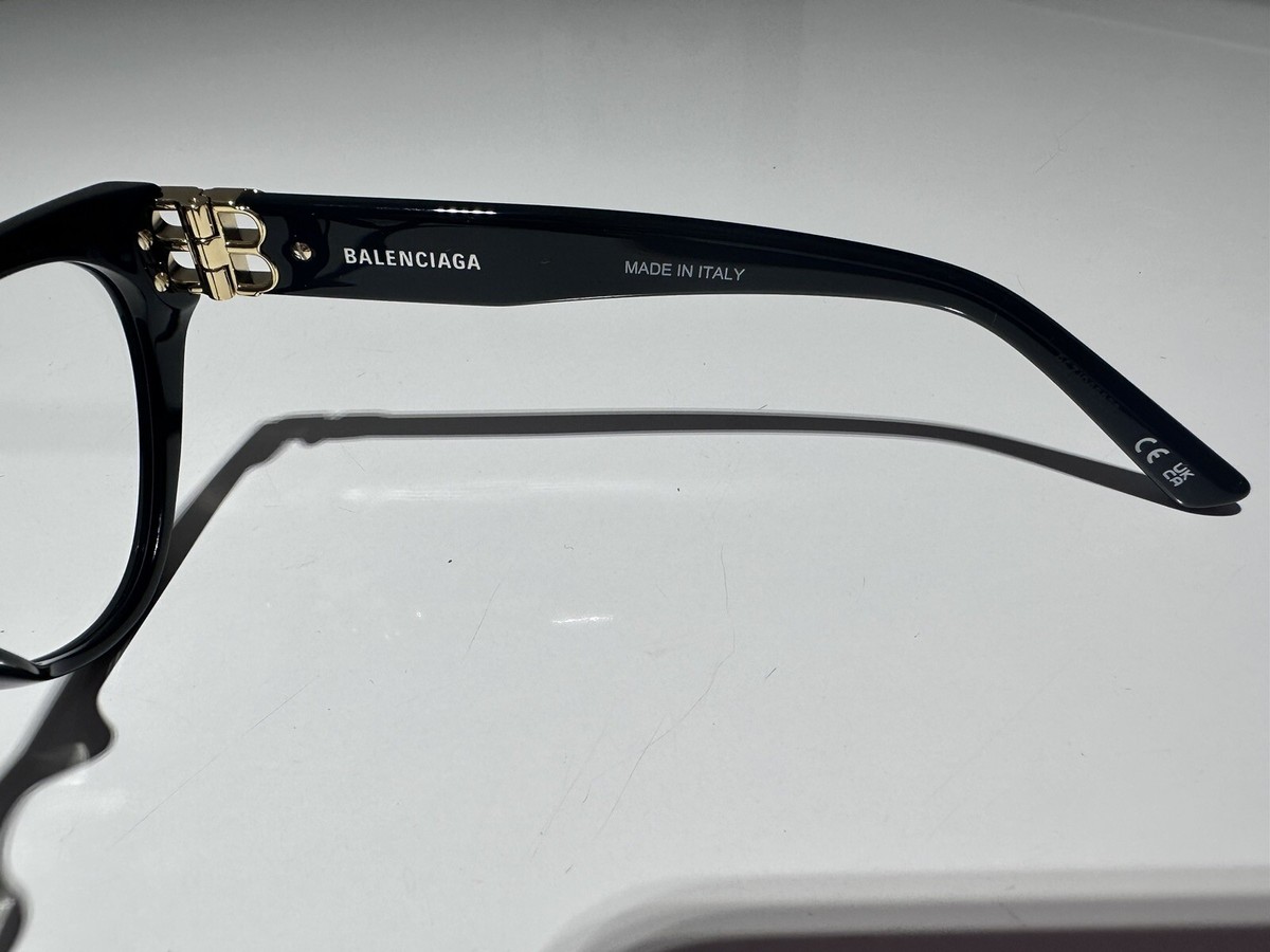 BALENCIAGA BB0172O 001 Cat Eye Acetate Black Demo Lens 54 mm
