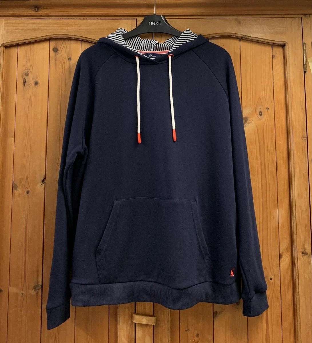JOULES * 14 * NEW * NAVY LIL RAGLAN HOODED SWEATSHIRT TOP * POCKET, STRIPE  HOOD | eBay