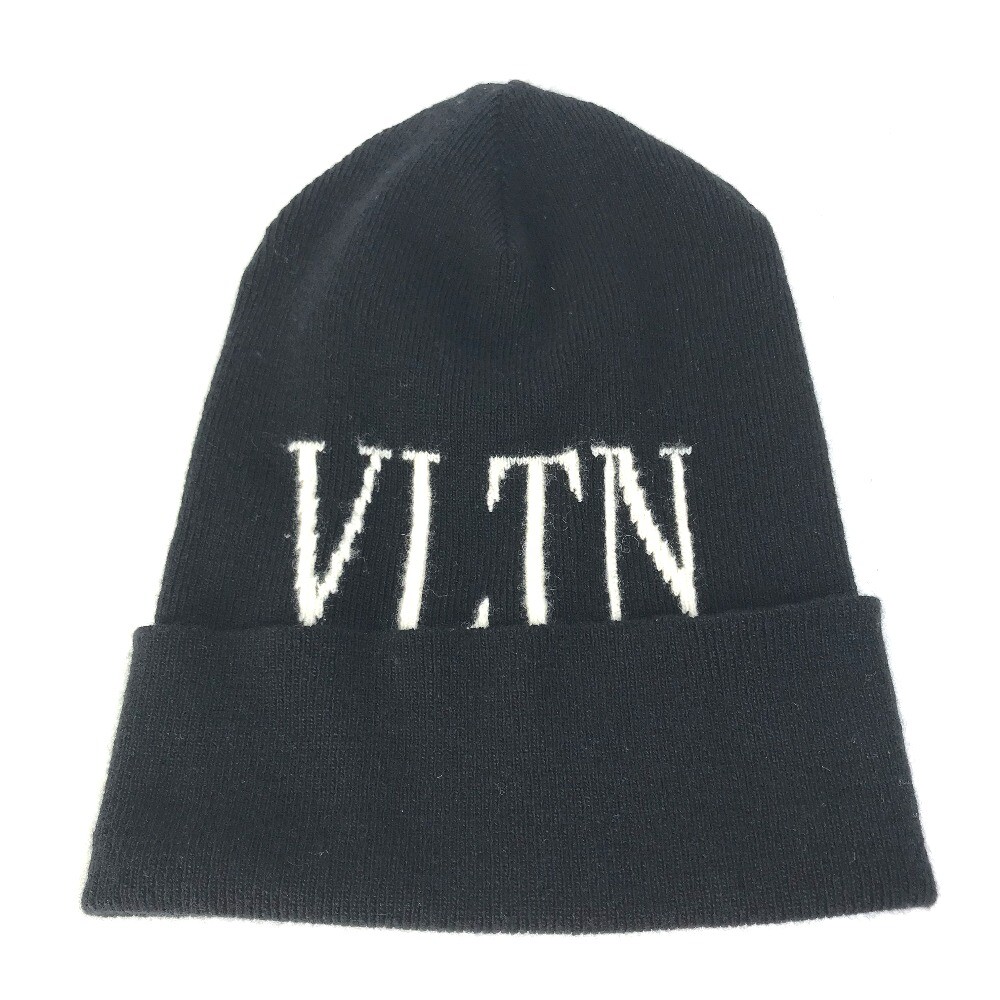 VALENTINO VLTN logo beanie knit cap Knit hat wool / silk 