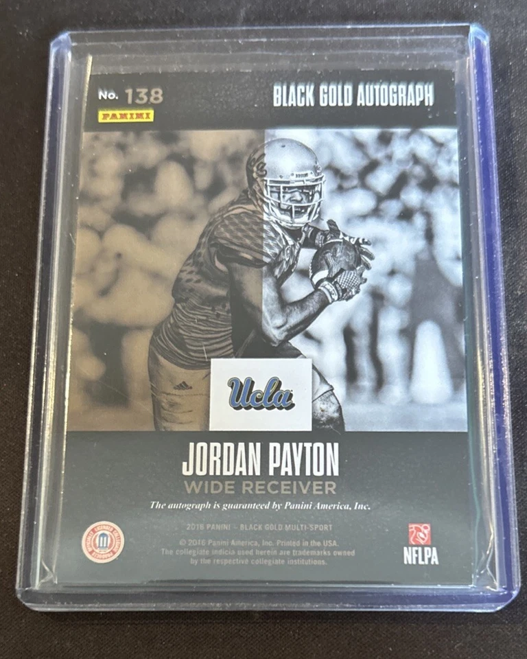 2016 Black Gold Collegiate Jordan Payton Rookie Black Gold Auto #65/99 UCLA RC - Image 2 of 2