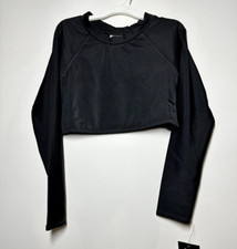 Girls' Long Sleeve Bikini Top - art class Black XS 4/5 