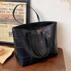 WOMEN BAG Soft PU Leather Stone Pattern Large Tote Girls Luxury Shoulder Handbag