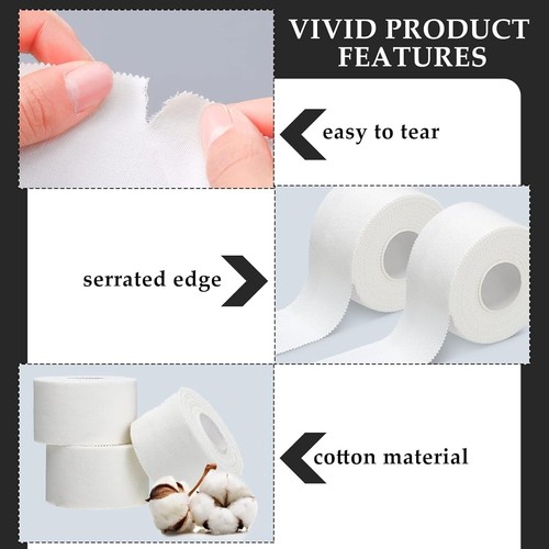 12 Rolls 120 Yard Athletic Sports Tape Pre Wrap Very Strong Easy Tear No Stic... - Picture 4 of 8