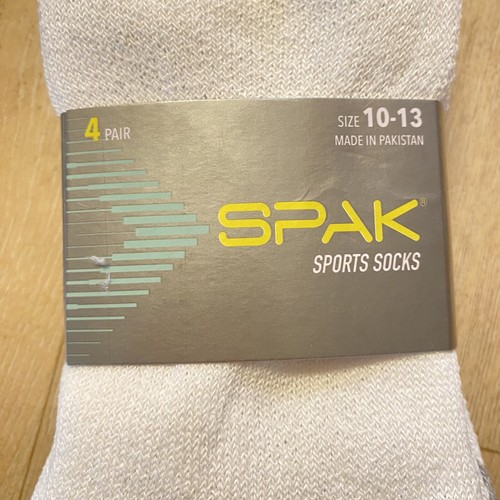 Men's Crew Socks Gray & White Cotton Blend 4 Pack SZ 10-13 NEW - Picture 2 of 3