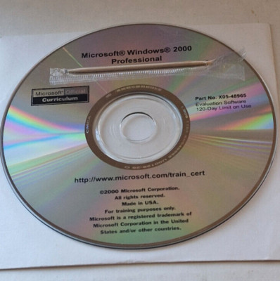 new Evaluation Copy for Windows 2000 Professional with a product key X05-48965