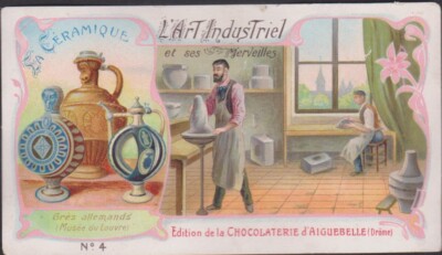 CHROME ANTIQUE CHOCOLATE FACTORY OF AIGUEBELLE INDUSTRIAL ART/CERAMIQUE- STONEWARE/N°4