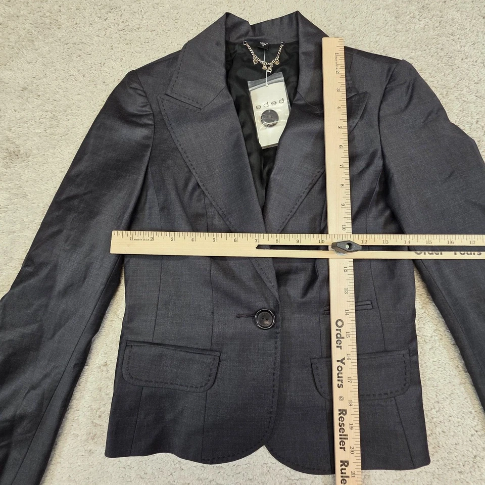 Chaqueta Blazer Recortada Bebe Princess Para Mujer Negra Mezcla Lana Talla 6 NUEVA Foto 2 de 4